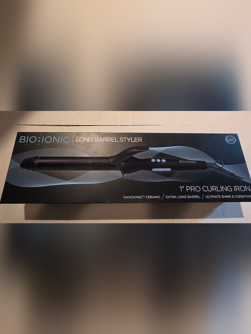 BIO IONIC Long Barrel Styler 1" Pro Curling Iron NanoIonic Ceramic